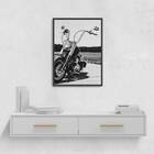Quadro Fotografia Preto E Branca Moto 45x34cm - Com Vidro Mol