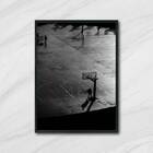 Quadro Fotografia Quadra De Basquete 24x18cm - Com Vidro Mold