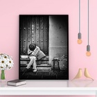 Quadro Fotografia Sanfoneiro 24x18cm Moldura:madeira Preta