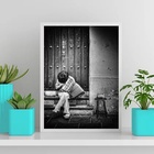 Quadro Fotografia Sanfoneiro 33x24cm - Com Vidro Moldura:made