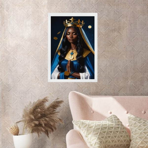 Quadro Fotografia Santa Sara Kali 45x34cm - Com Vidro Moldura