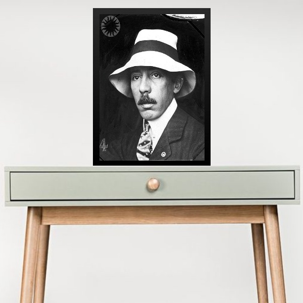 Quadro Fotografia Santos Dumont 45x34cm Moldura Preta