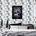 Quadro Fotografia Sombrinha Azul 45x34cm - Com Vidro Moldura: