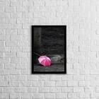 Quadro Fotografia Sombrinha Rosa 24x18cm - Com Vidro Moldura: