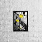 Quadro Fotografia Sombrinhas Amarelas 45x34cm - Com Vidro Mol