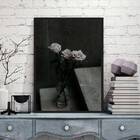 Quadro Fotografia Vaso Com Rosas 24x18cm - Com Vidro Moldura: