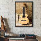 Quadro Fotografia Violão 33x24cm - Com Vidro Moldura:madeira