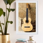Quadro Fotografia Violão 60x48cm Moldura:madeira Branca