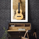 Quadro Fotografia Violão 60x48cm Moldura:madeira Preta