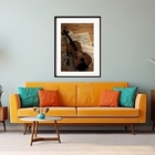 Quadro Fotografia Violino Partituras 60x48cm Moldura:madeira