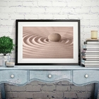 Quadro Fotografia Zen Areia - 60x48cm Moldura:madeira Branca