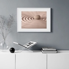 Quadro Fotografia Zen Areia - 60x48cm Moldura:madeira Preta