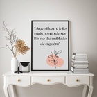 Quadro Frase Boho - Gentileza 45x34cm - Com Vidro Moldura Bra