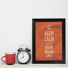 Quadro Frase com Moldura Preta Boom Shaka Laka 33x43cm