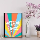 Quadro Frase Diferente É Legal 45x34cm - Com Vidro Moldura:ma