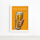 Quadro Frase Entrar Bêbado Moldura Branca 33x43cm