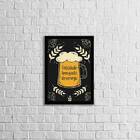 Quadro Frase Felicidade Tem Gosto De Cerveja 33x24cm - Com Vi