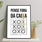 Quadro Frase Pense Fora Da Caixa 24x18cm - Com Vidro Moldura: