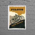 Quadro Frase Piloto Logo Existo 45x34cm Moldura:madeira Branca