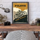 Quadro Frase Piloto Logo Existo 45x34cm Moldura:madeira Preta