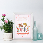Quadro Frase Romântica Namorados 22x32 Moldura Branca