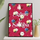 Quadro Frase Segue O Samba 33x24cm - Com Vidro Moldura:madeir