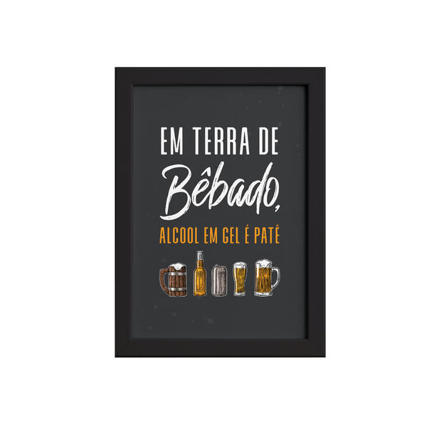 Quadro Frase Terra De Bebado Moldura Preta 33x43cm Leroy Merlin