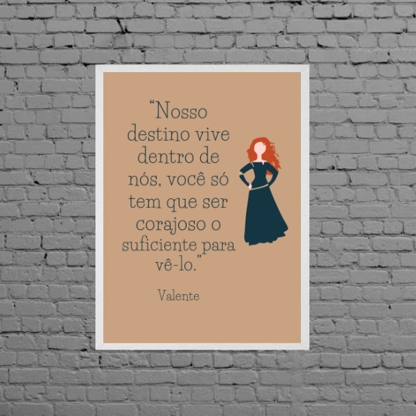 Quadro Frase Valente 45x34cm - Com Vidro Moldura:madeira Preta