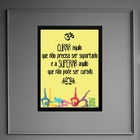Quadro Frase Yoga - Curar E Superar 24x18cm Moldura:madeira P