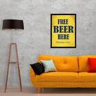 Quadro Free Beer Tomorrow 24x18cm Moldura:madeira Preta