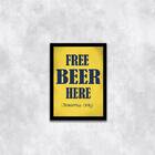 Quadro Free Beer Tomorrow 33x24cm - Com Vidro Moldura:madeira