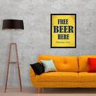 Quadro Free Beer Tomorrow 33x24cm - Com Vidro Moldura:madeira