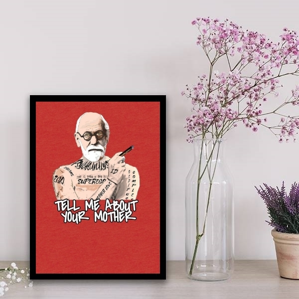 Quadro Freud Tell Me About Your Mother 33x24cm - Com Vidro Mo