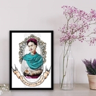Quadro Frida Brasão Tatuagem 24x18cm - Com Vidro Moldura:made