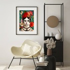 Quadro Frida Gatinha - 60x48cm Moldura Preta