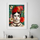 Quadro Frida Gatinha - 60x48cm Moldura Preta