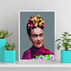 Quadro Frida Geométrico Colorido 33x24cm - Com Vidro Moldura: