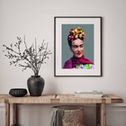 Quadro Frida Geométrico Colorido - 60x48cm Moldura:madeira Br