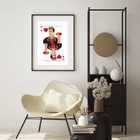 Quadro Frida Kahlo Carta Baralho - 60x48cm Moldura:madeira Pr