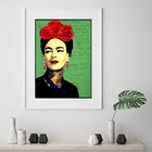 Quadro Frida Vermelho E Verde - 60x48cm Moldura:madeira Preta