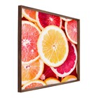 Quadro Frutas Vermelho com Vidro 50x50cm Arte Própria