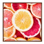 Quadro Frutas Vermelho com Vidro 50x50cm Arte Própria