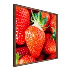 Quadro Frutas Vermelho com Vidro 50x50cm Arte Própria