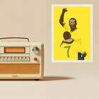 Quadro Futebol Do Brasil - Comemoração 45x34cm - Com Vidro Mo