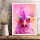 Quadro Galinha Humana - Óculos 33x24cm - Com Vidro Moldura Br