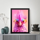 Quadro Galinha Humana - Óculos 45x34cm - Com Vidro Moldura Br