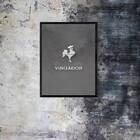 Quadro Galo Volpi Fundo Cinza 33x24cm - Com Vidro Moldura:mad