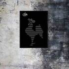 Quadro Galo Volpi Fundo Preto 24x18cm - Com Vidro Moldura:mad