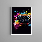 Quadro Gamer - Xbox Controller 33x24cm Moldura Preta