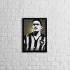 Quadro Garrincha Camisa Do Botafogo 24x18cm Moldura:madeira B
